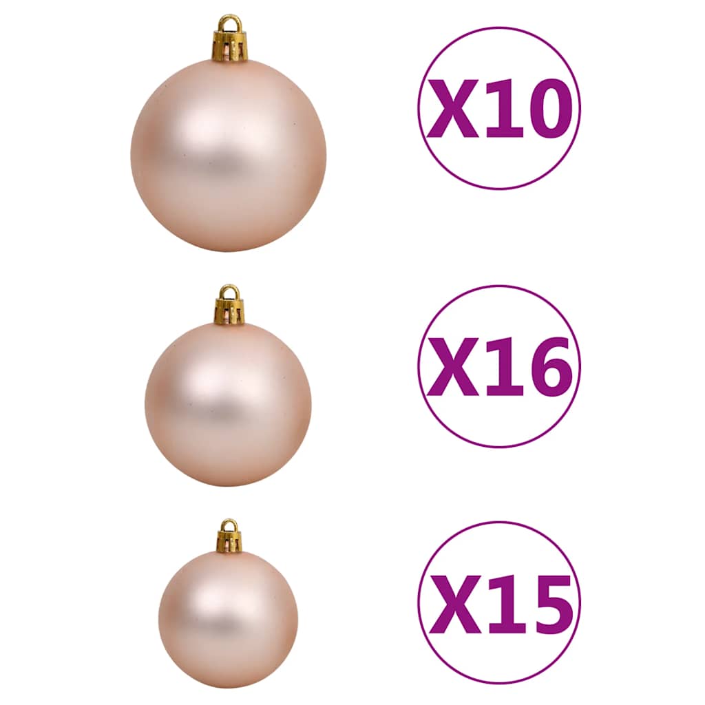 Forhåndsbelyst kunstig juletre med kulesett 240 cm grønn