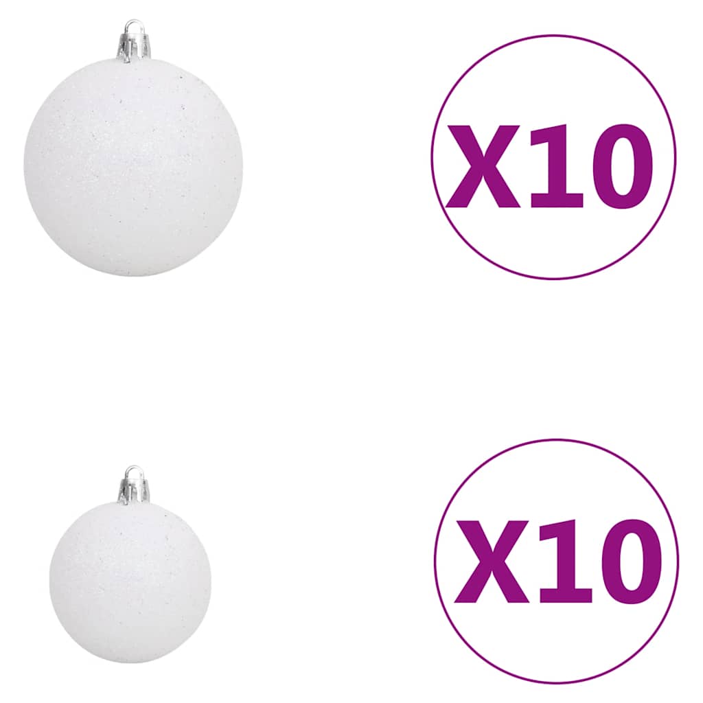 Forhåndsbelyst kunstig juletre med kulesett grønn 240 cm