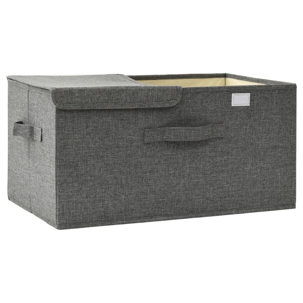 Oppbevaringsboks stoff 50x30x25 cm antrasitt