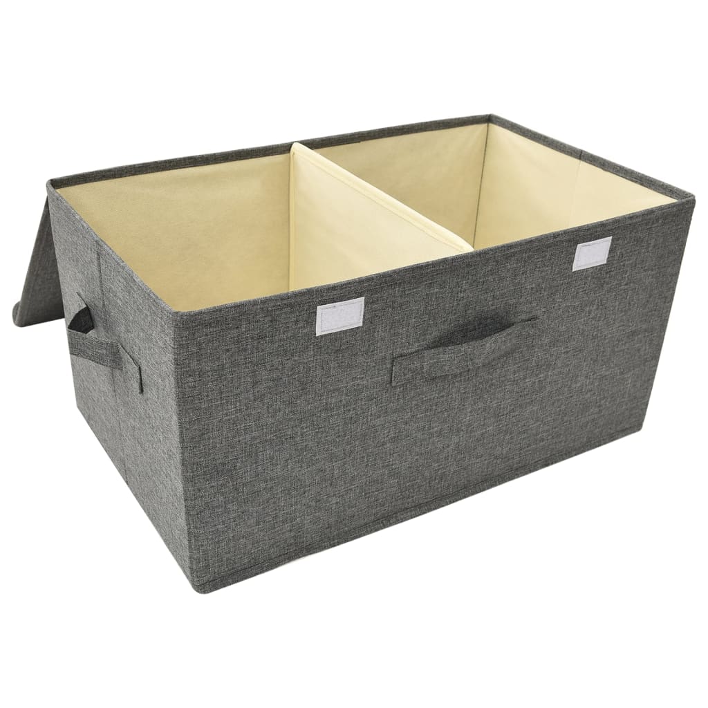 Oppbevaringsboks stoff 50x30x25 cm antrasitt