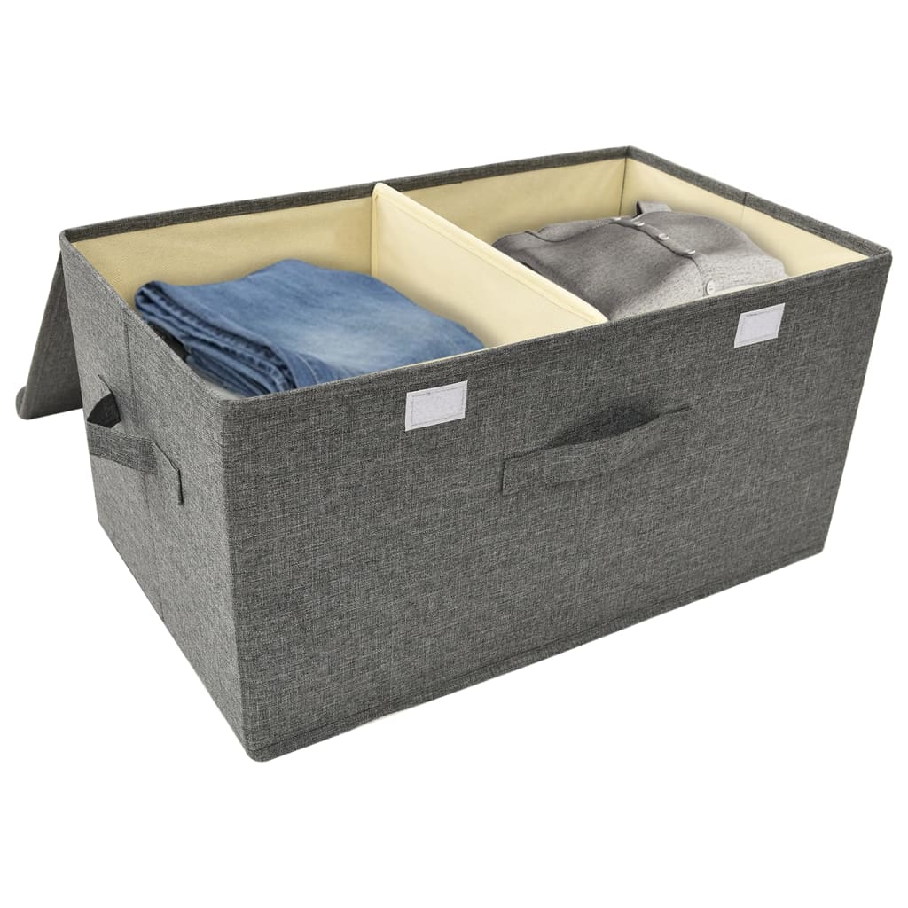 Oppbevaringsboks stoff 50x30x25 cm antrasitt