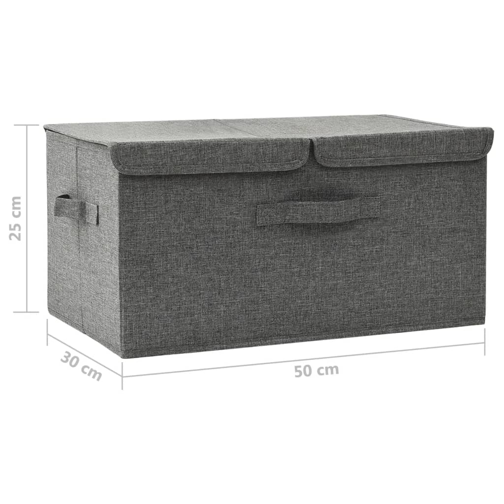 Oppbevaringsboks stoff 50x30x25 cm antrasitt