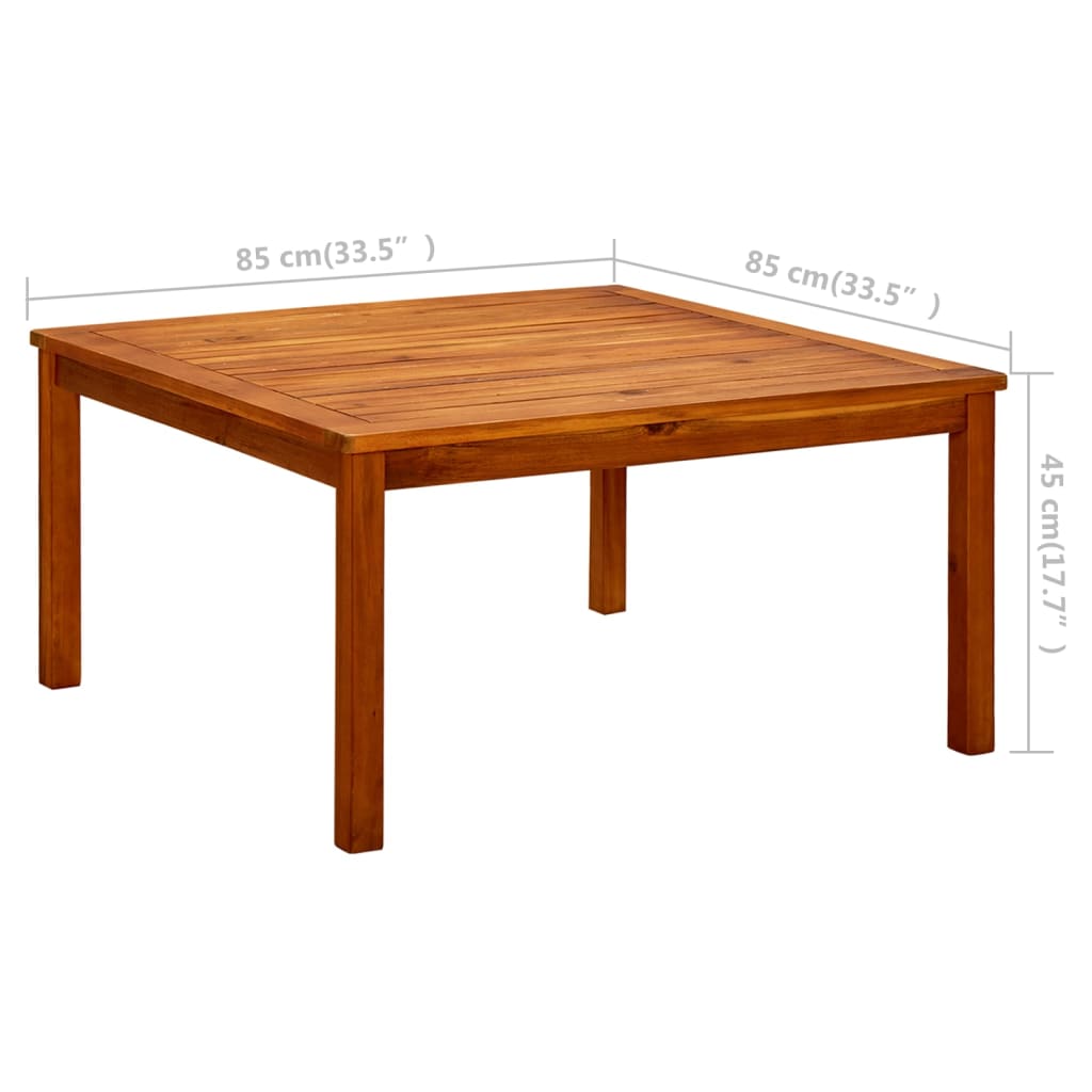 Hagesalongbord 85x85x45 cm heltre akasie