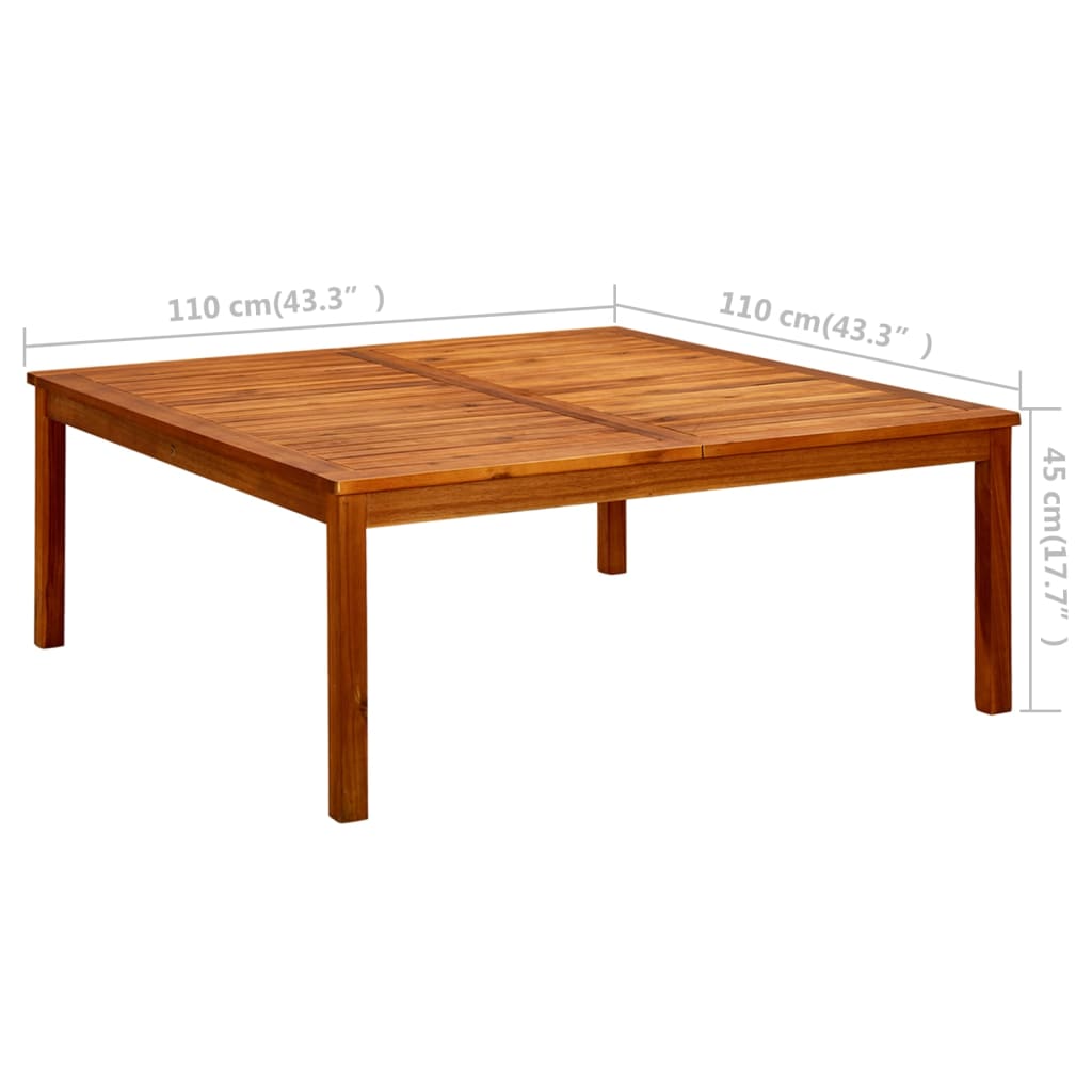 Hagesalongbord 110x110x45 cm heltre akasie