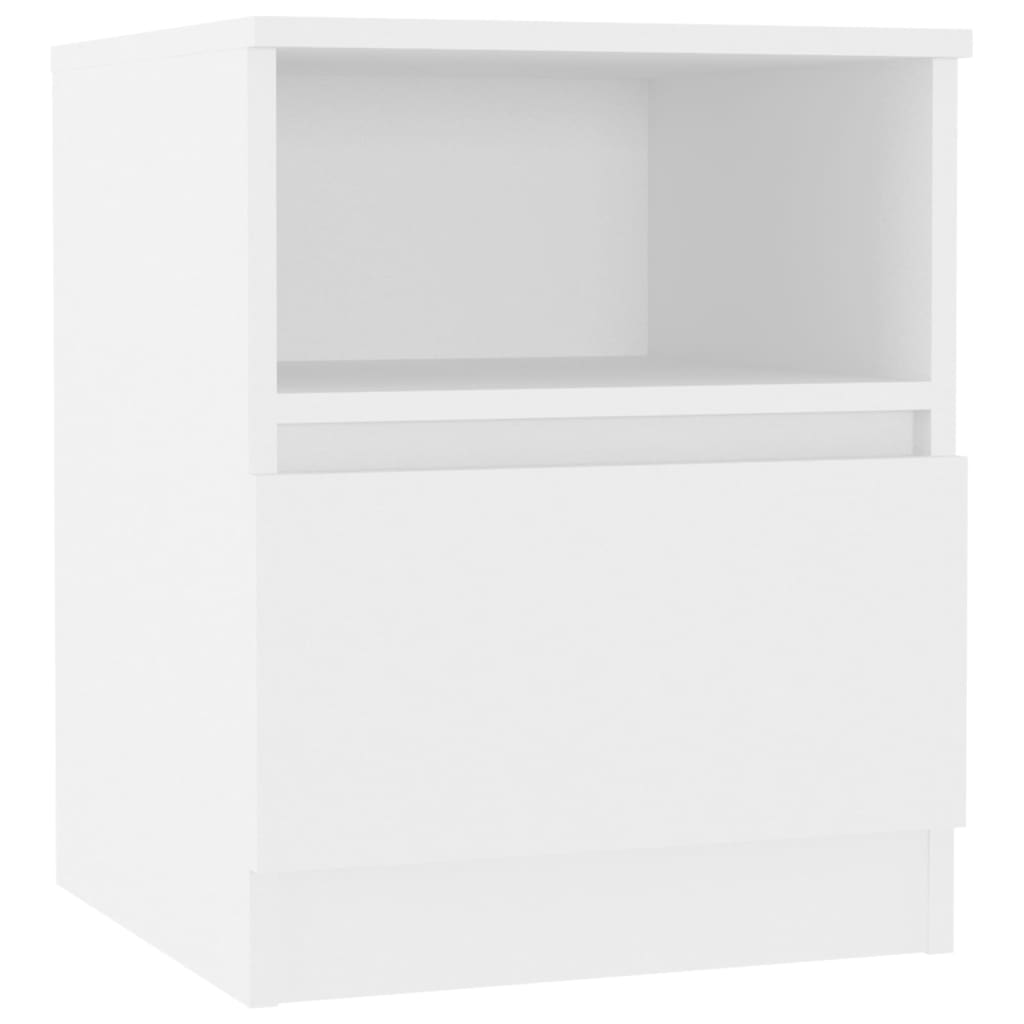 Nattbord 2 stk hvit 40x40x50 cm sponplate