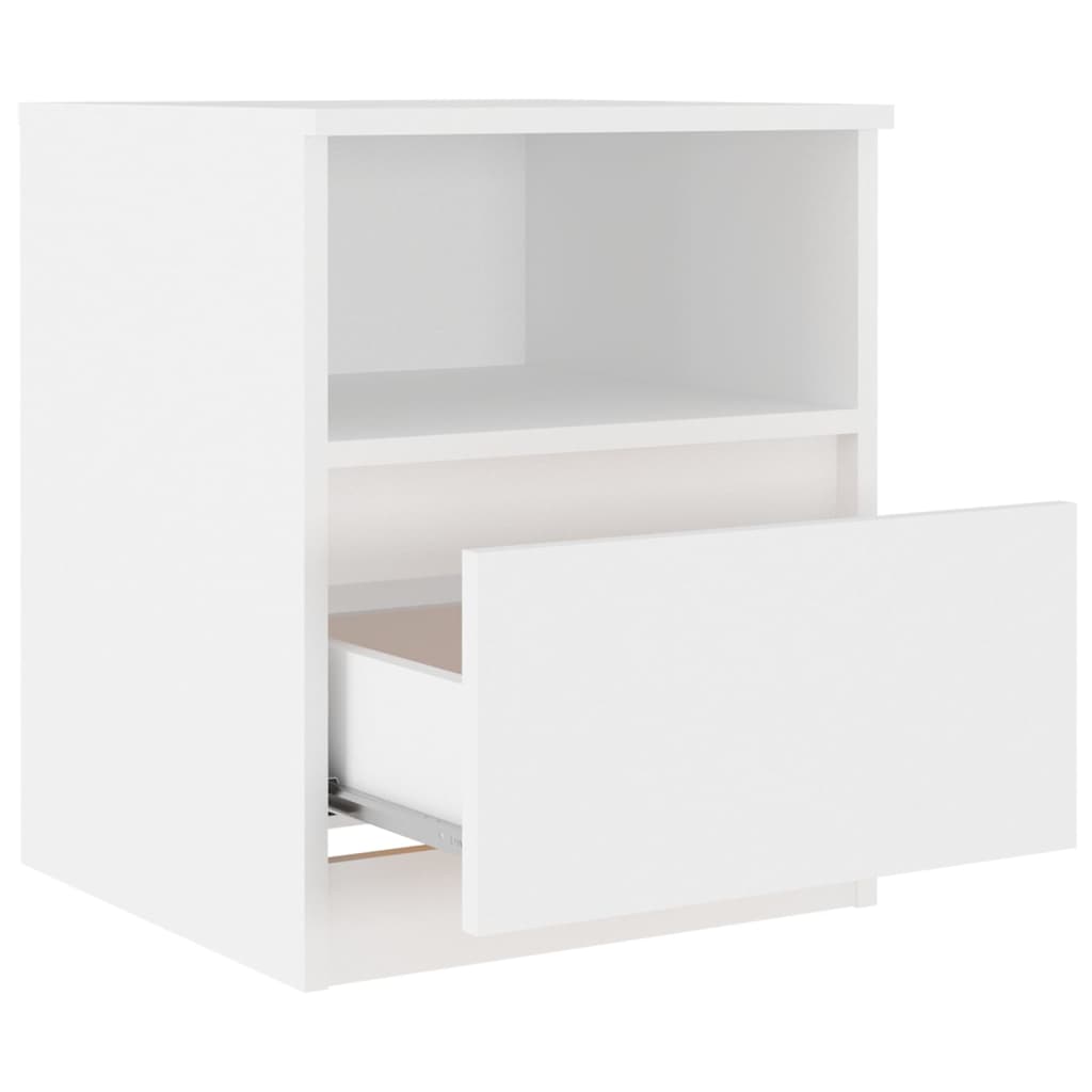 Nattbord 2 stk hvit 40x40x50 cm sponplate