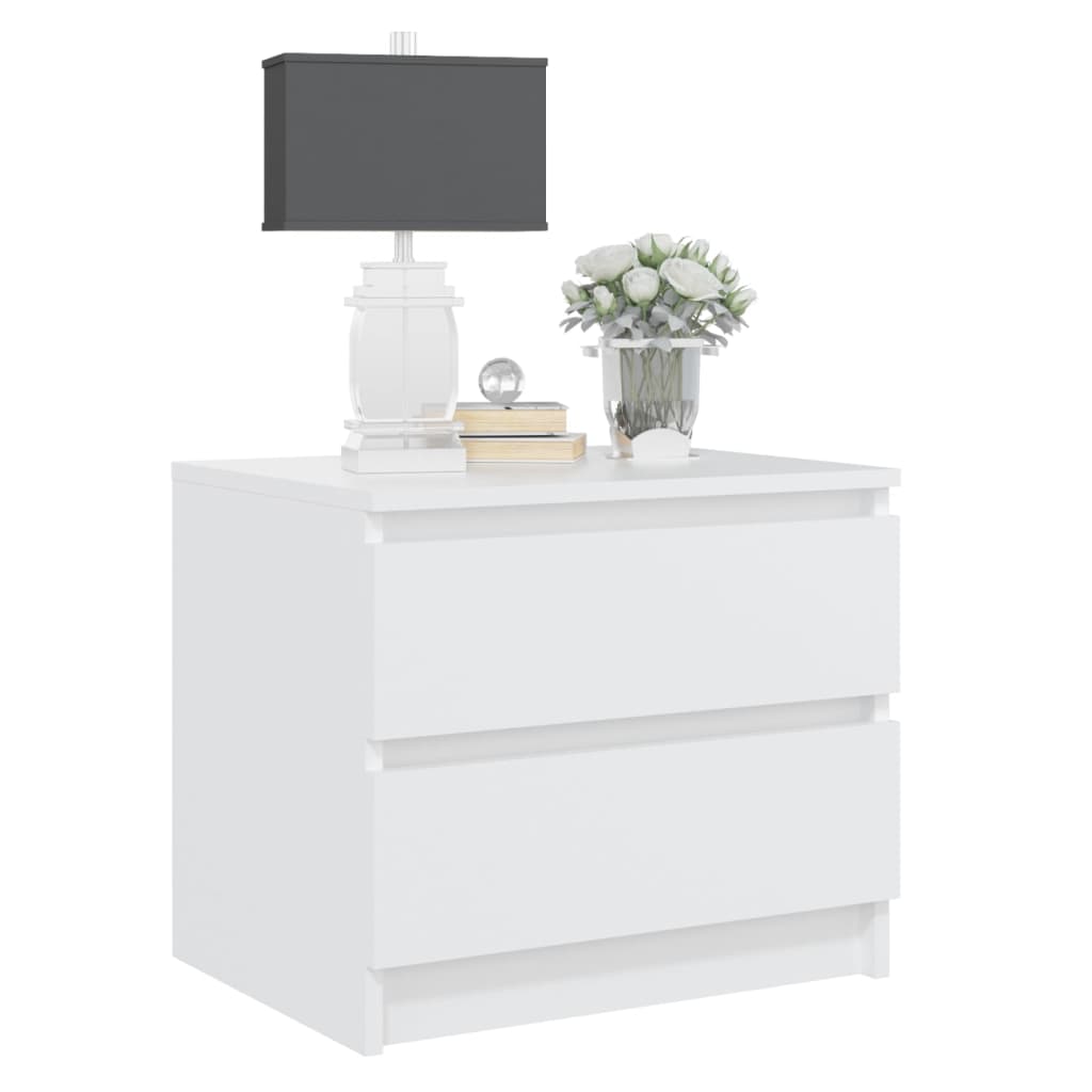 Nattbord hvit 50x39x43,5 cm konstruert tre
