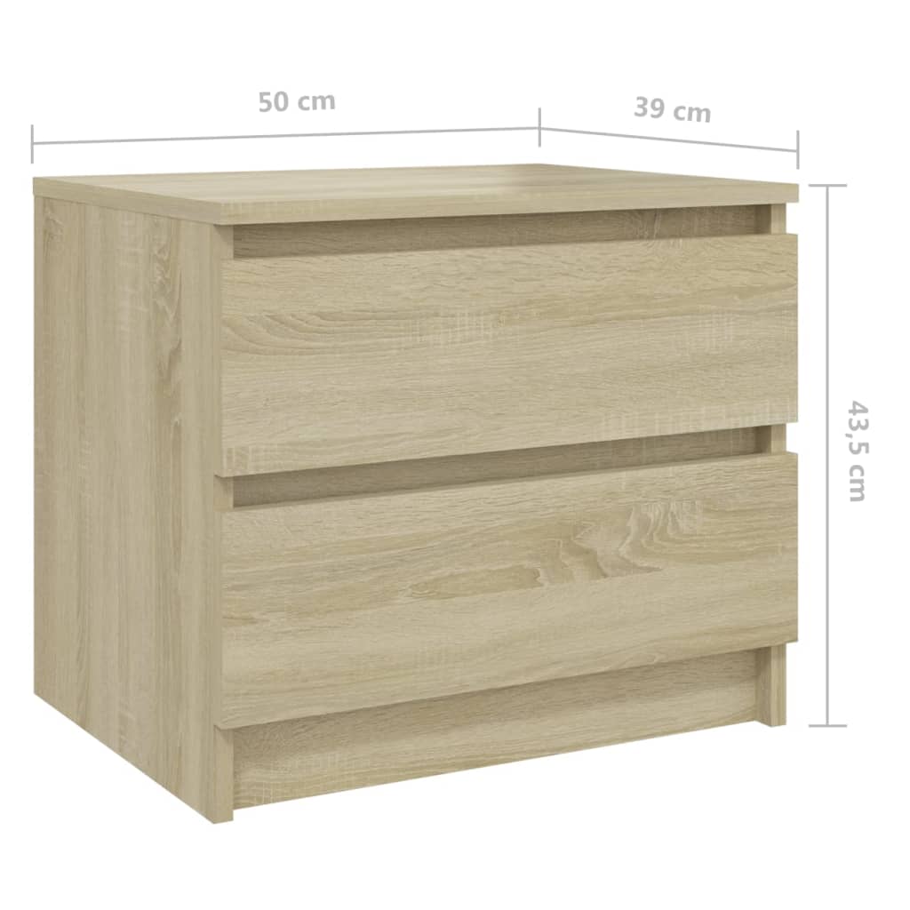 Nattbord 2 stk sonoma eik 50x39x43,5 cm konstruert tre