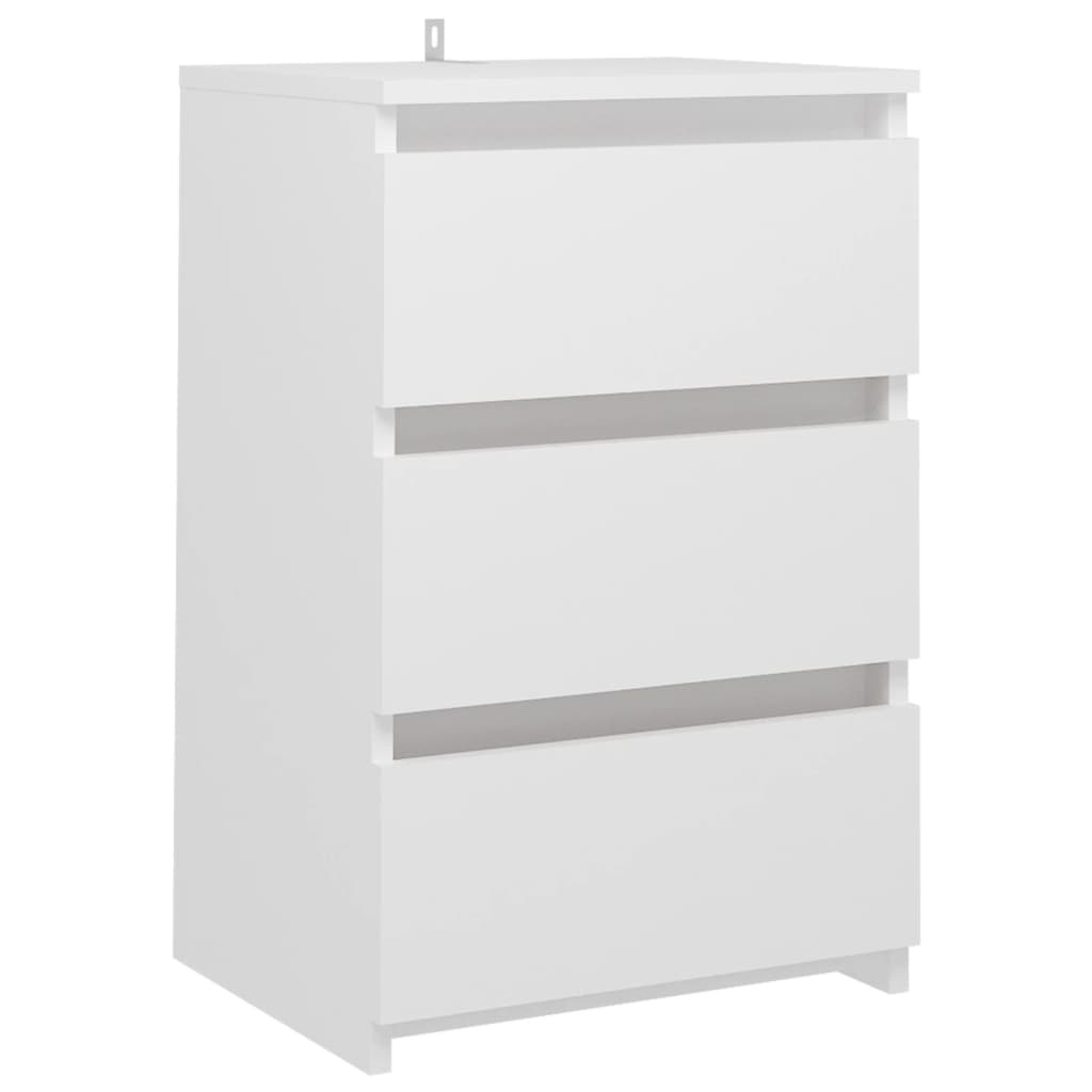 Nattbord 2 stk hvit 40x35x62,5 cm sponplate