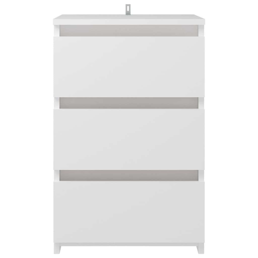 Nattbord 2 stk hvit 40x35x62,5 cm sponplate