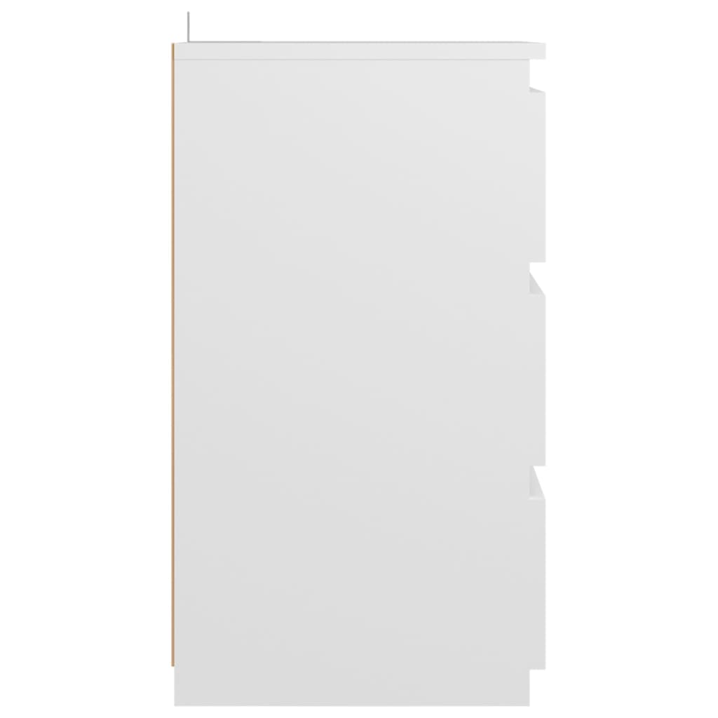 Nattbord 2 stk hvit 40x35x62,5 cm sponplate