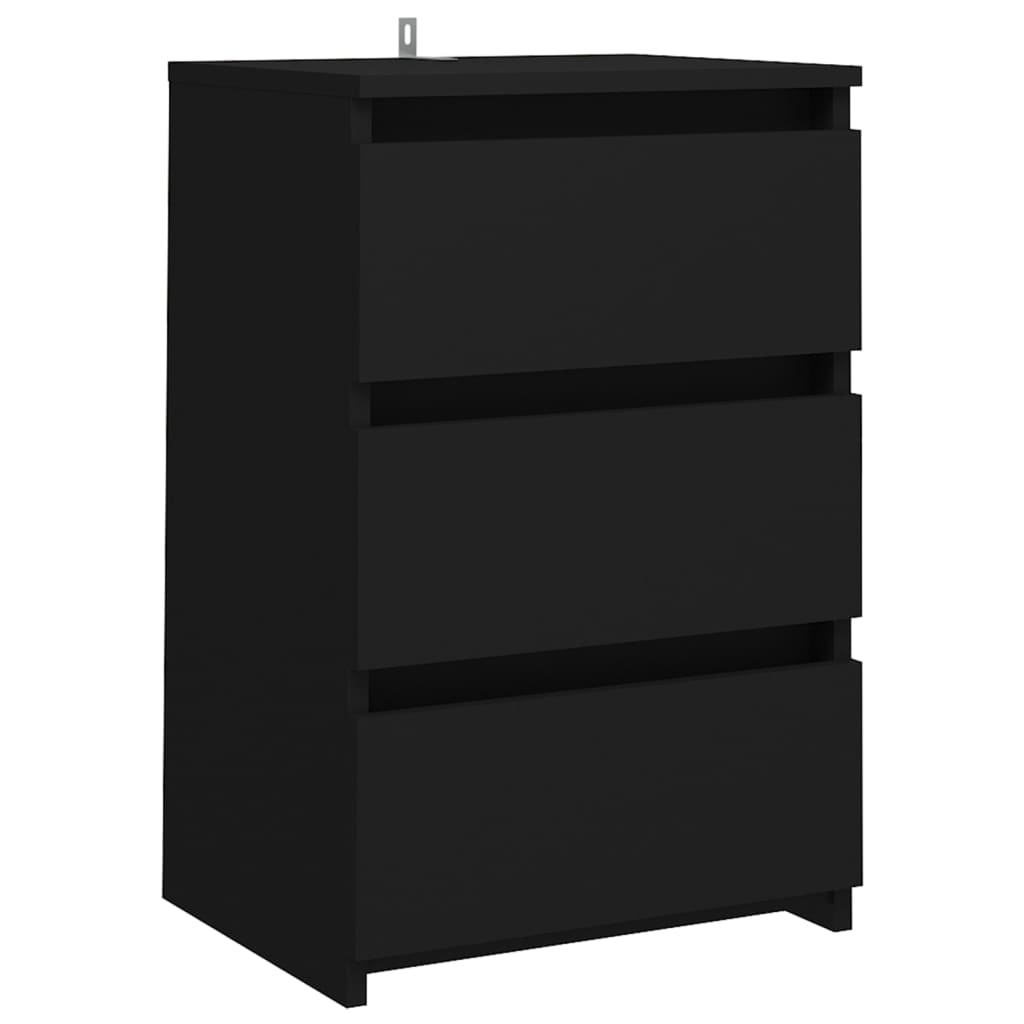 Nattbord 2 stk svart 40x35x62,5 cm sponplate