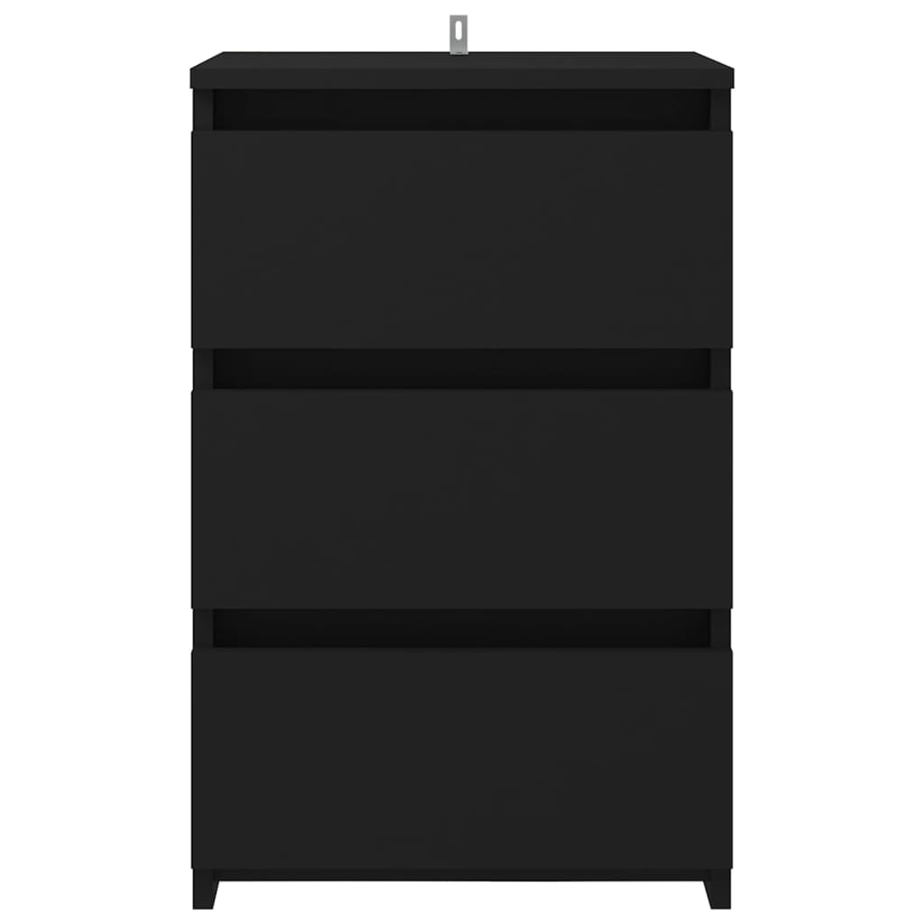 Nattbord 2 stk svart 40x35x62,5 cm sponplate