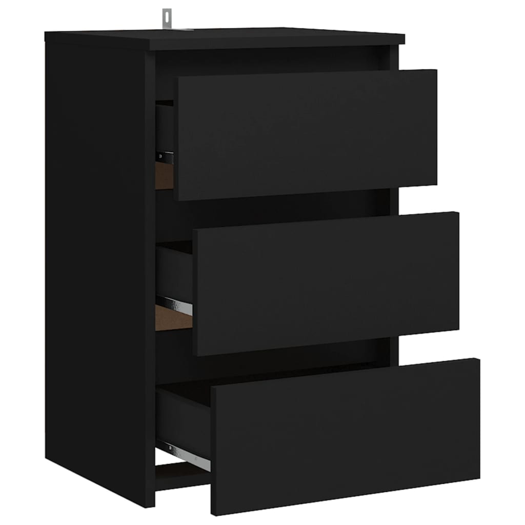 Nattbord 2 stk svart 40x35x62,5 cm sponplate