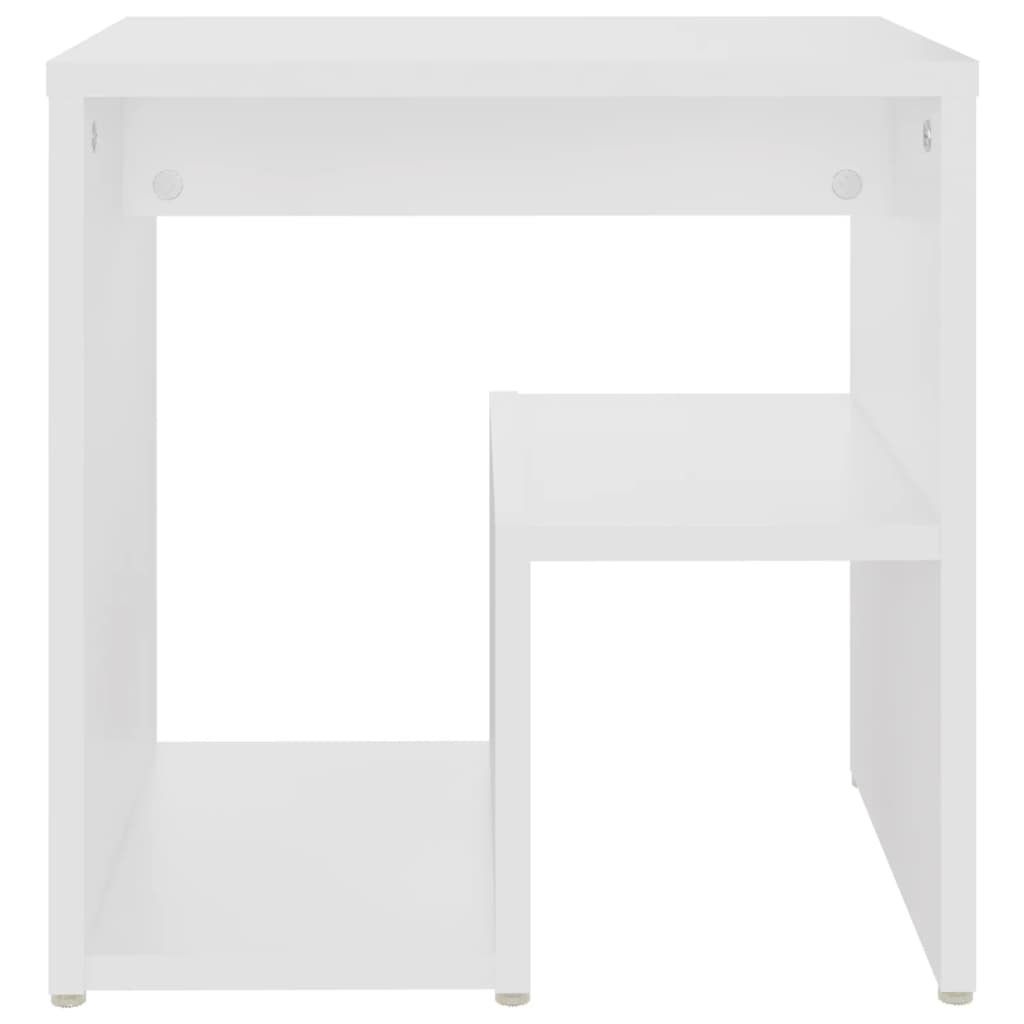 Nattbord hvit 40x30x40 cm konstruert tre