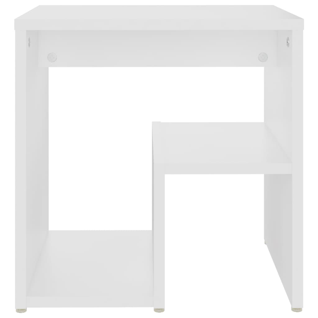 Nattbord 2 stk hvit 40x30x40 cm sponplate