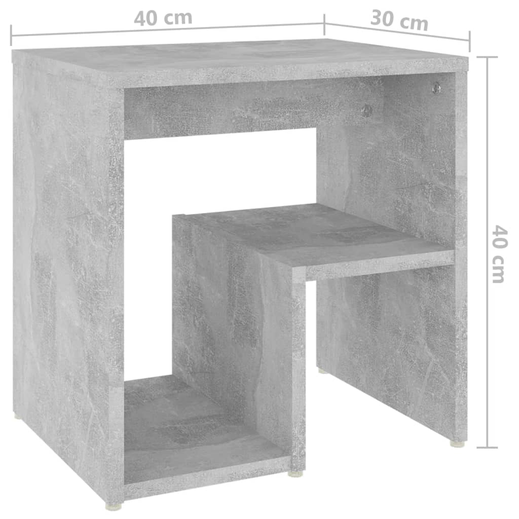 Nattbord betonggrå 40x30x40 cm konstruert tre