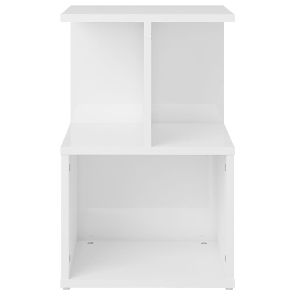 Nattbord 2 stk høyglans hvit 35x35x55 cm konstruert tre