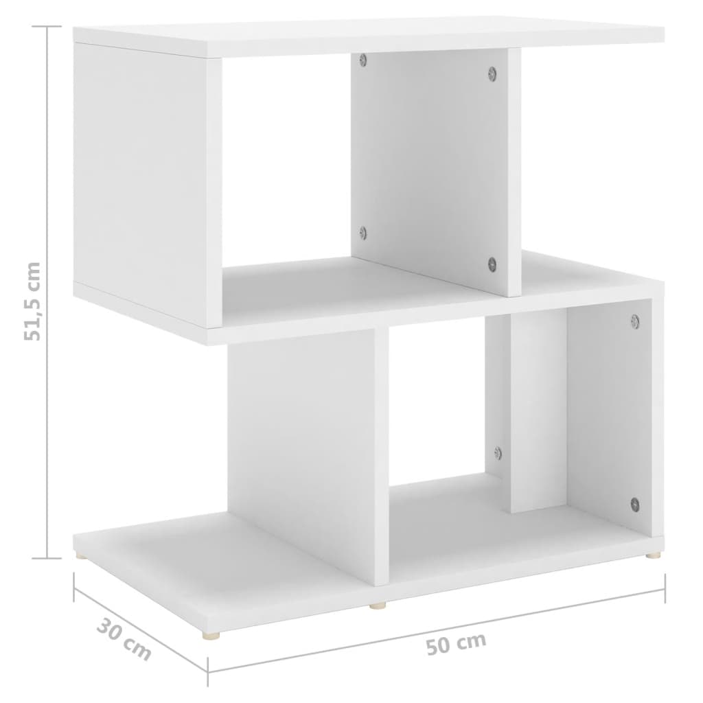 Nattbord 2 stk hvit 50x30x51,5 cm sponplate