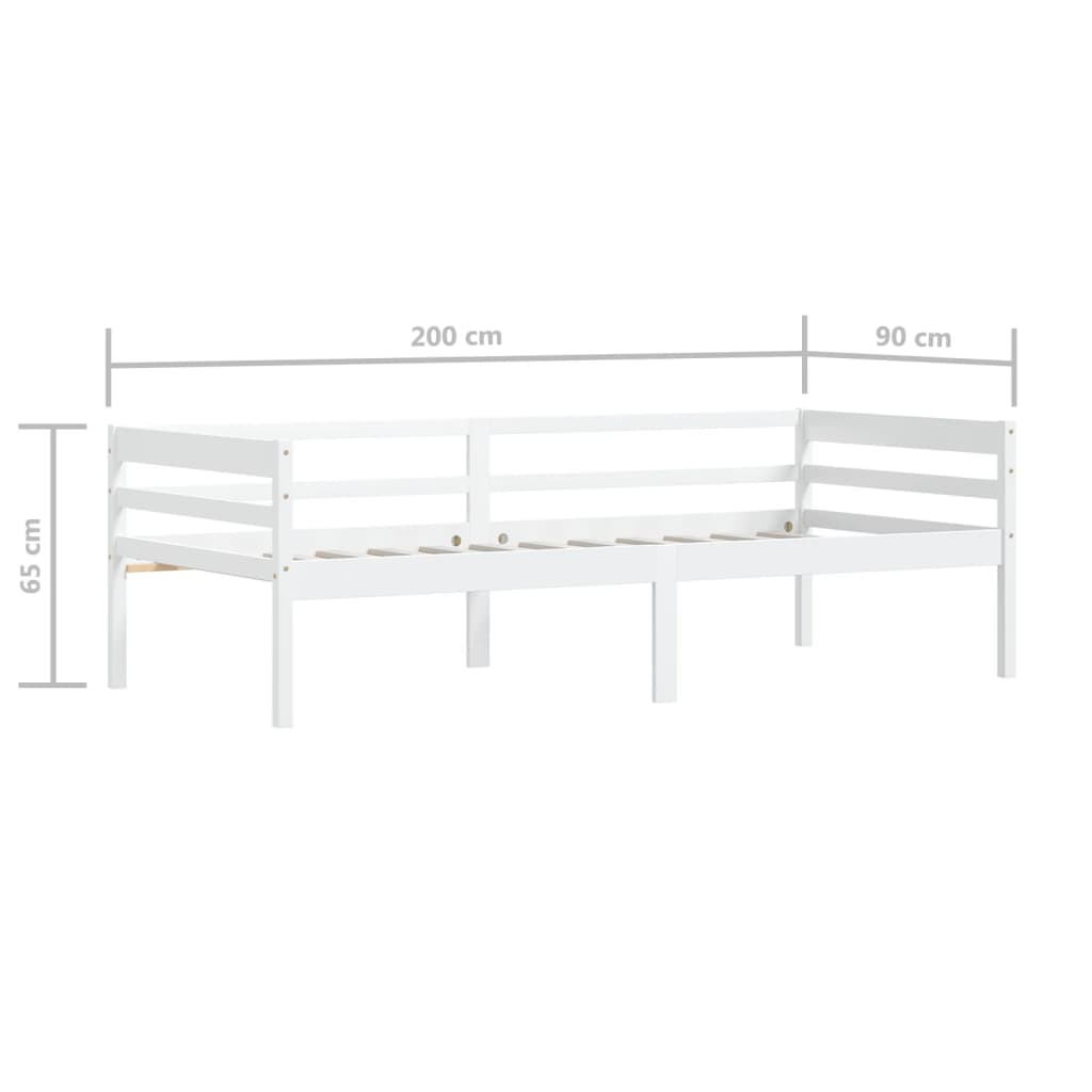 Sengeramme hvit heltre furu 90x200 cm