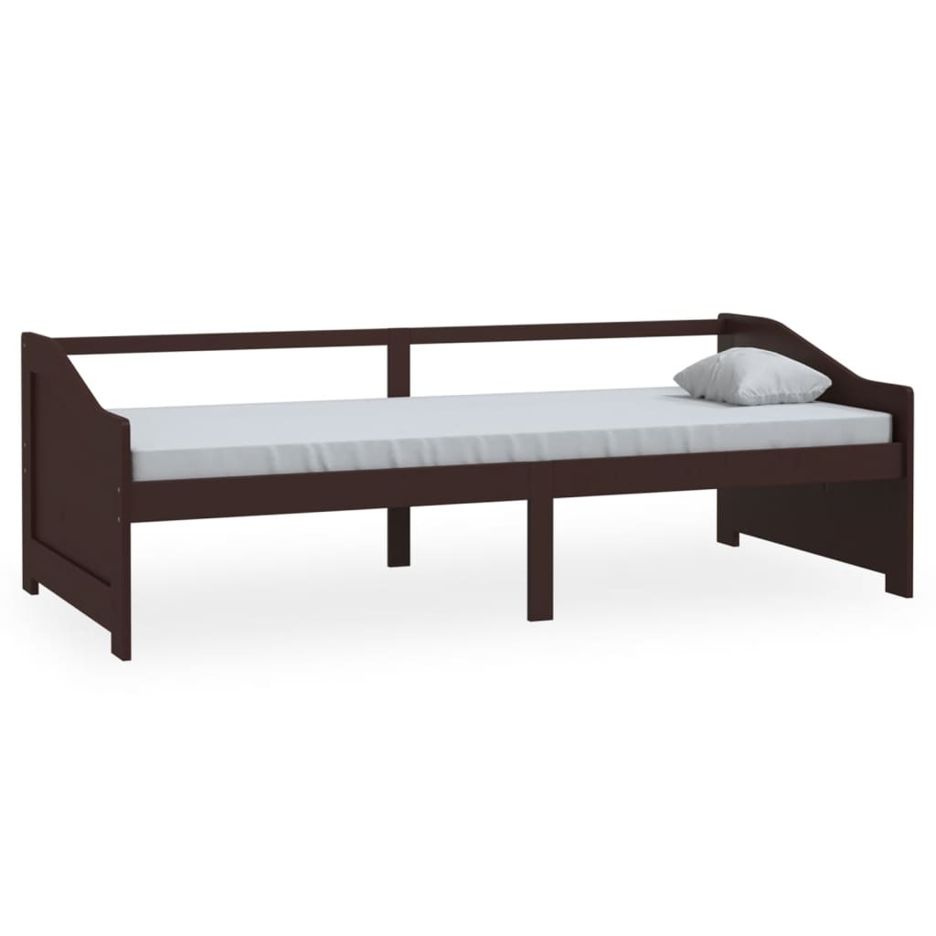 Sengeramme 3 seter heltre furu 90x200 cm mørkebrun