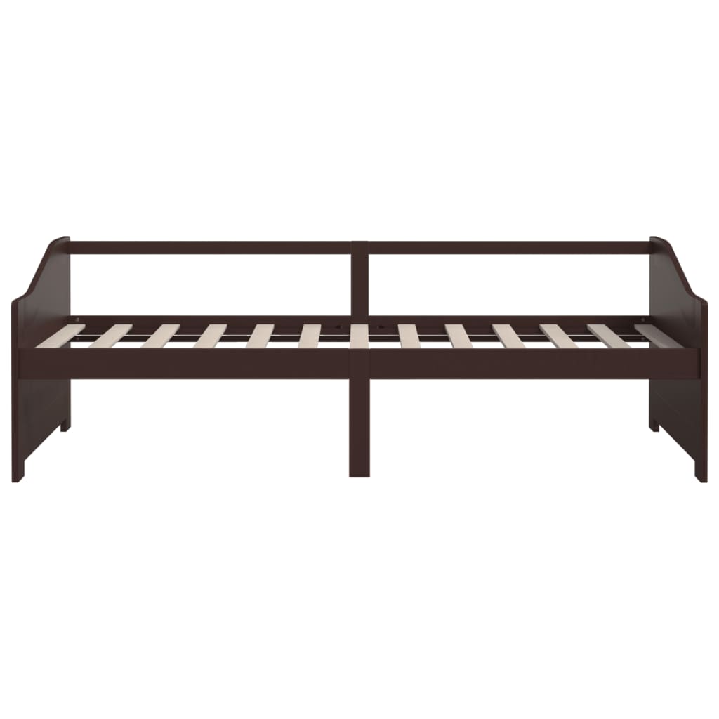 Sengeramme 3 seter heltre furu 90x200 cm mørkebrun