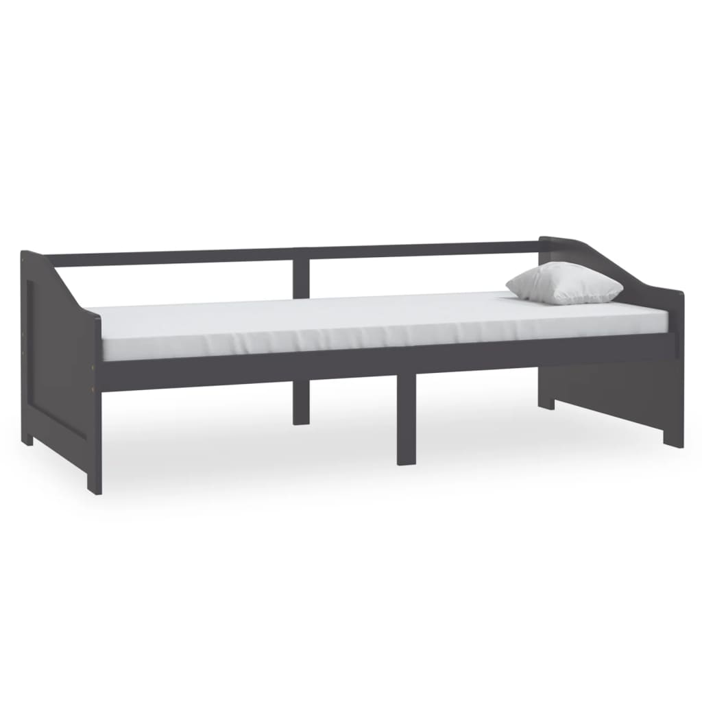 Sengeramme 3 seter heltre furu 90x200 cm mørkegrå