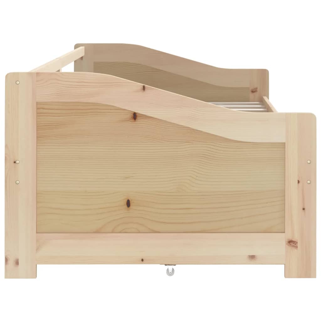 Sengeramme 3 seter med skuffer heltre furu 90x200 cm
