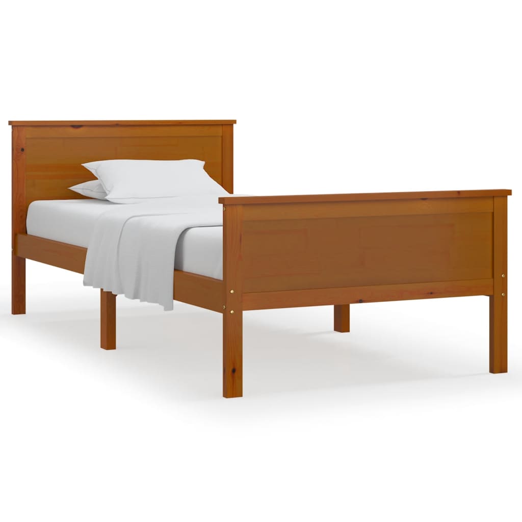 Sengeramme honningbrun heltre furu 100x200 cm