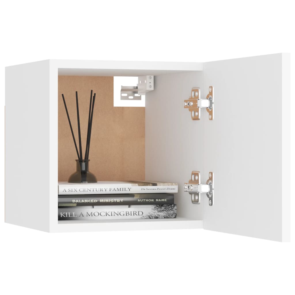 Nattbord 2 stk hvit 30,5x30x30 cm sponplate