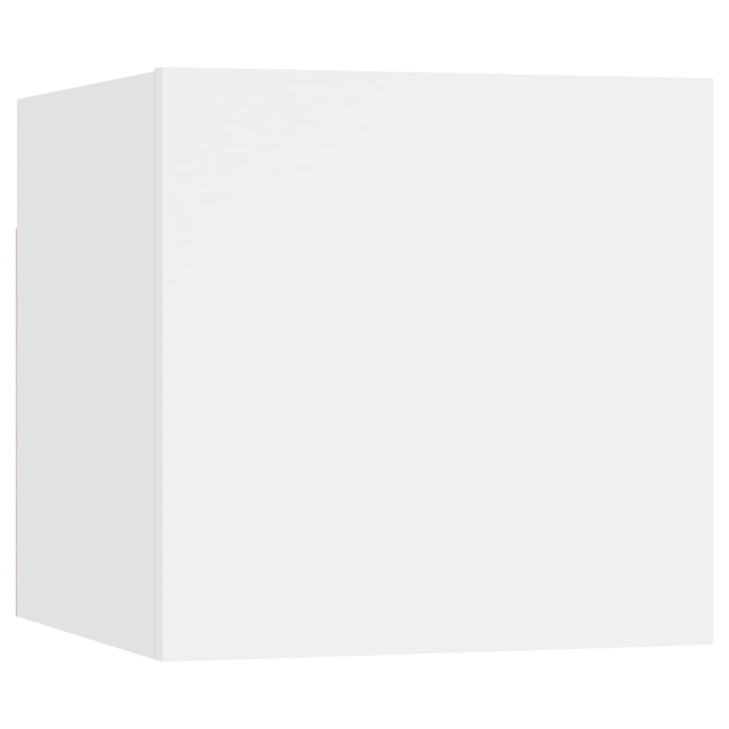Nattbord 2 stk hvit 30,5x30x30 cm sponplate