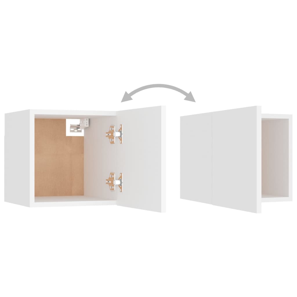 Nattbord 2 stk hvit 30,5x30x30 cm sponplate
