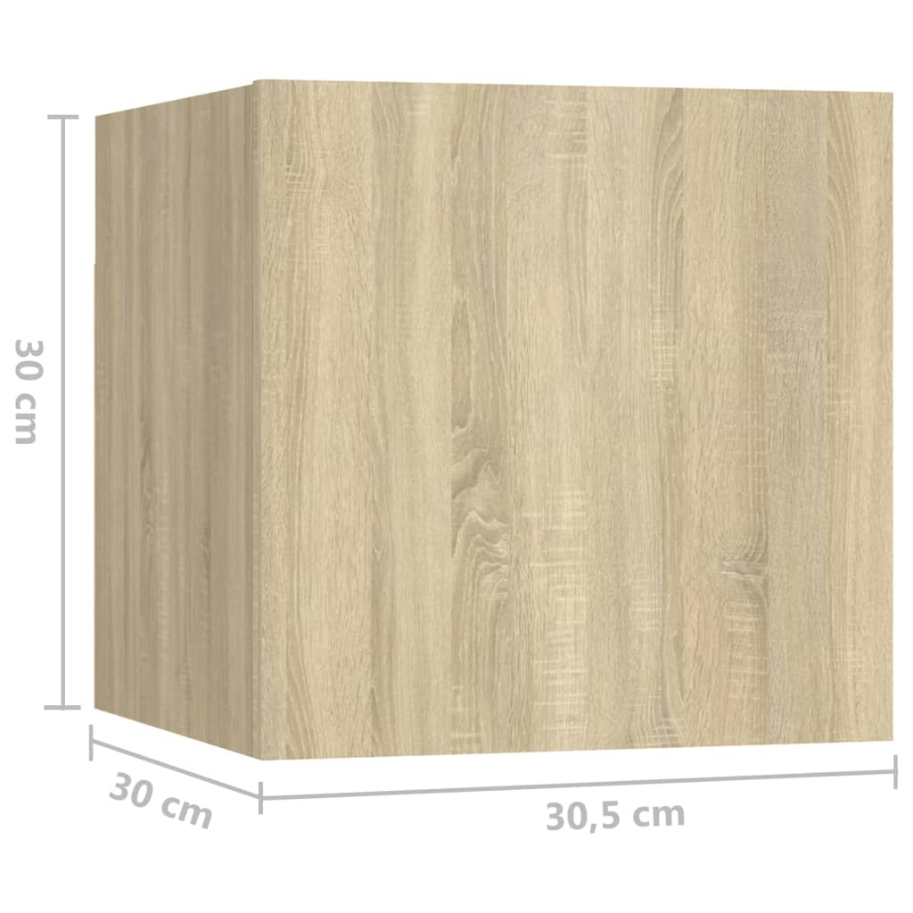 Nattbord 2 stk sonoma eik 30,5x30x30 cm sponplate