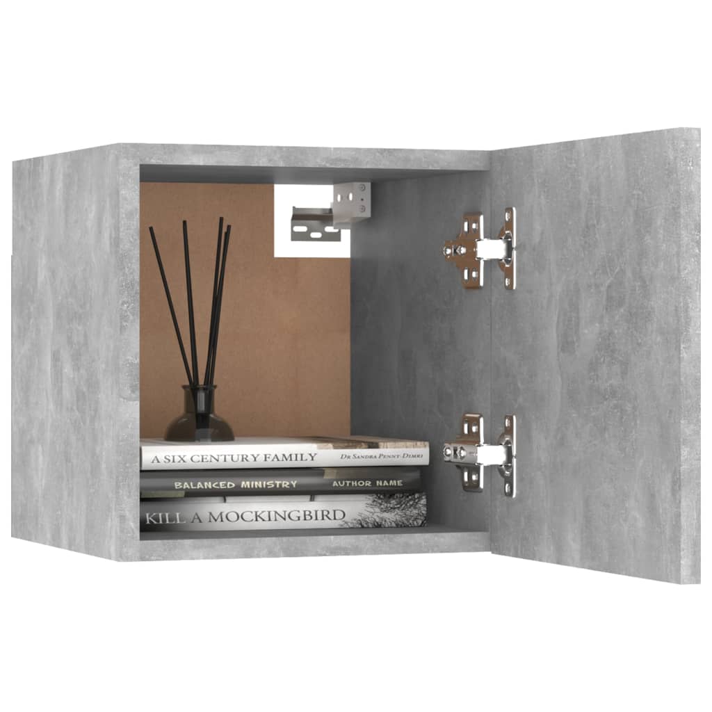 Nattbord 2 stk betonggrå 30,5x30x30 cm sponplate