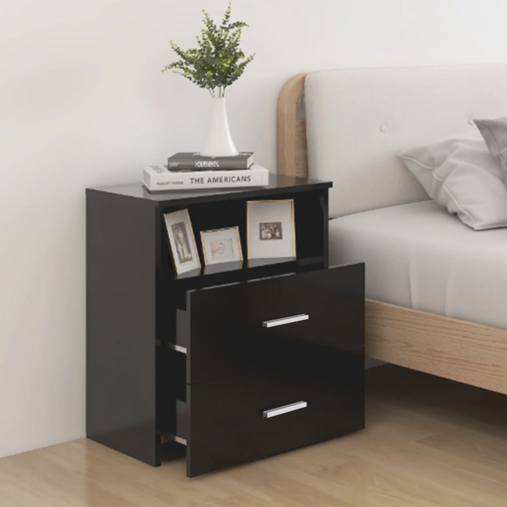 Nattbord 2 stk svart 50x32x60 cm