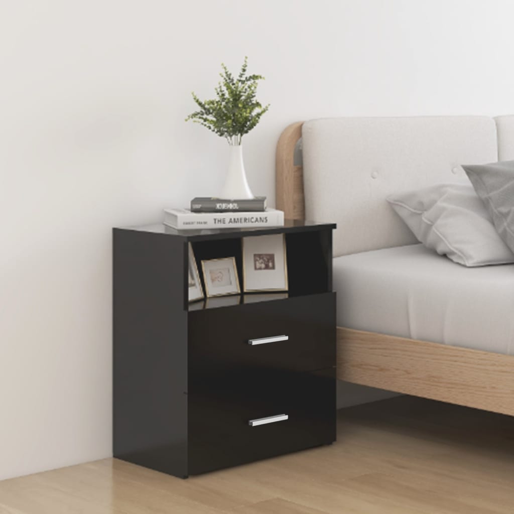 Nattbord 2 stk svart 50x32x60 cm