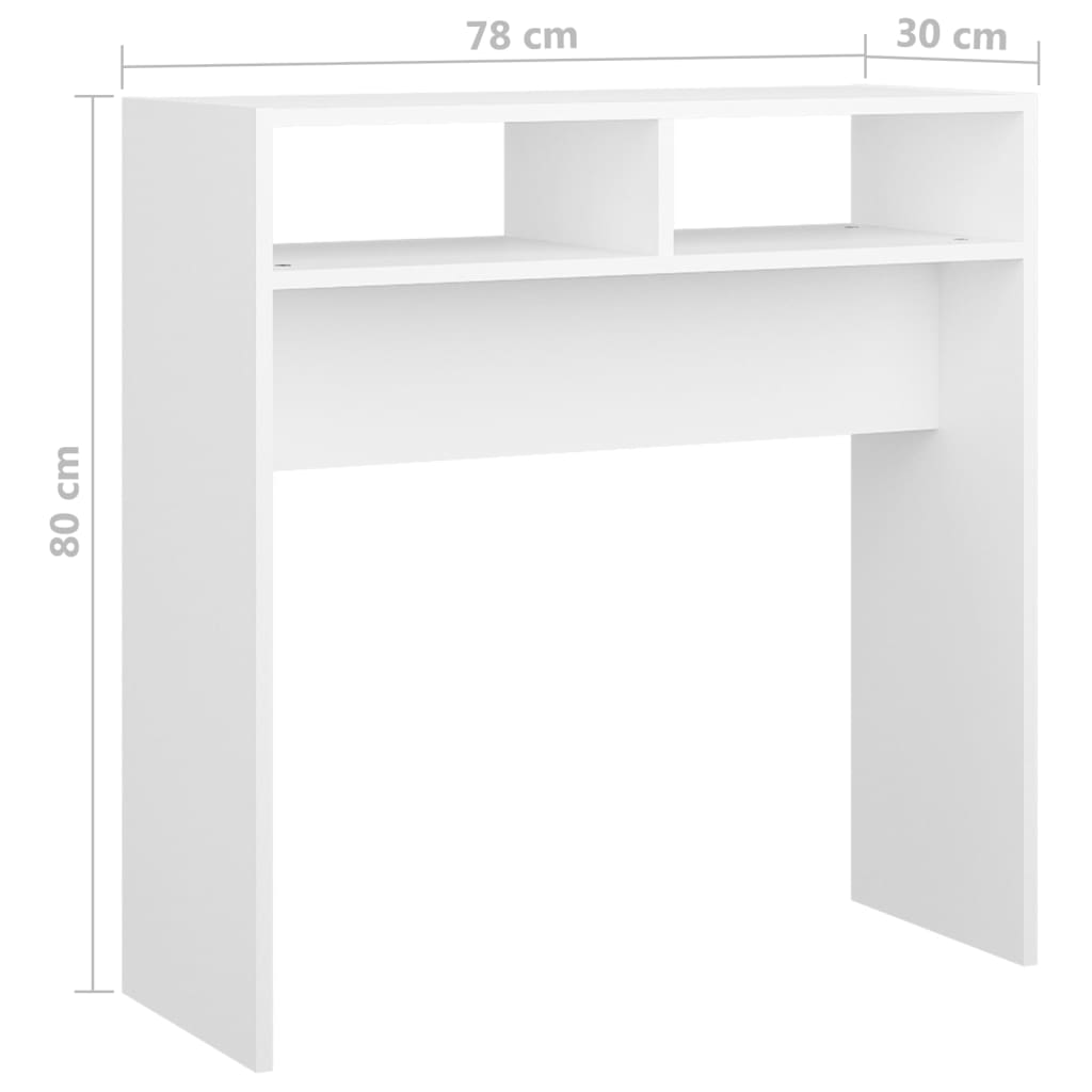 Konsollbord hvit 78x30x80 cm sponplate