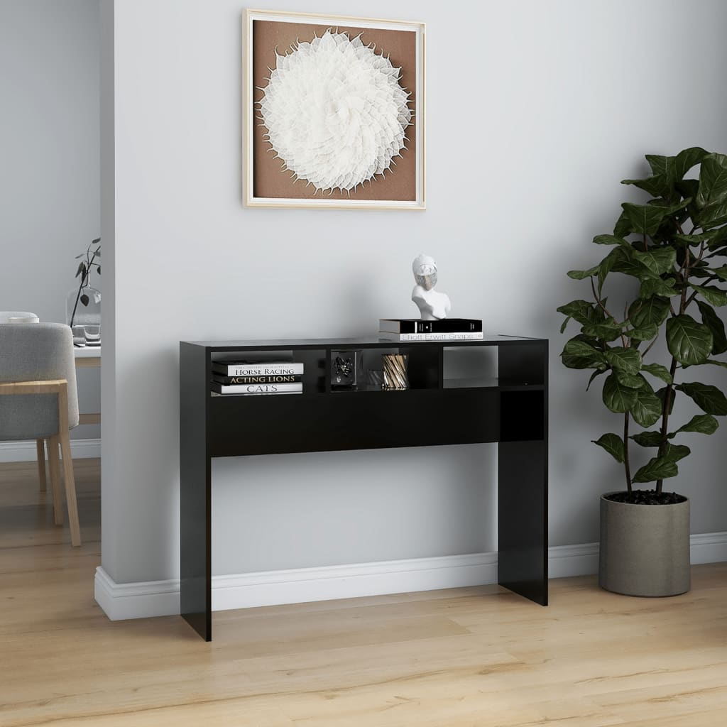 Konsollbord svart 105x30x80 cm sponplate