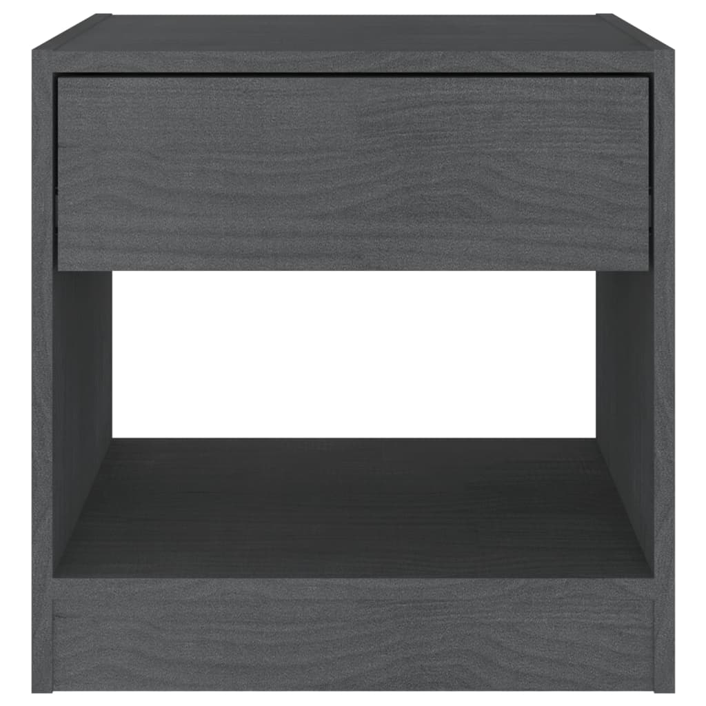 Nattbord 2 stk grå 40x31x40 cm heltre furu