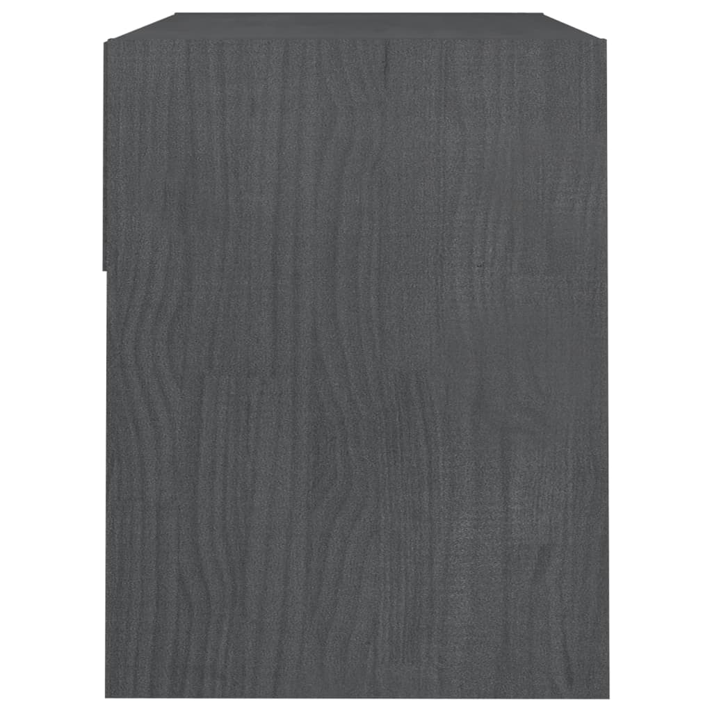 Nattbord 2 stk grå 40x31x40 cm heltre furu