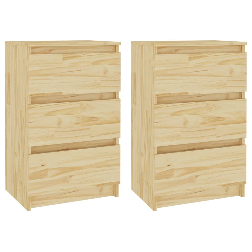 Nattbord 2 stk 40x29,5x64 cm heltre furu