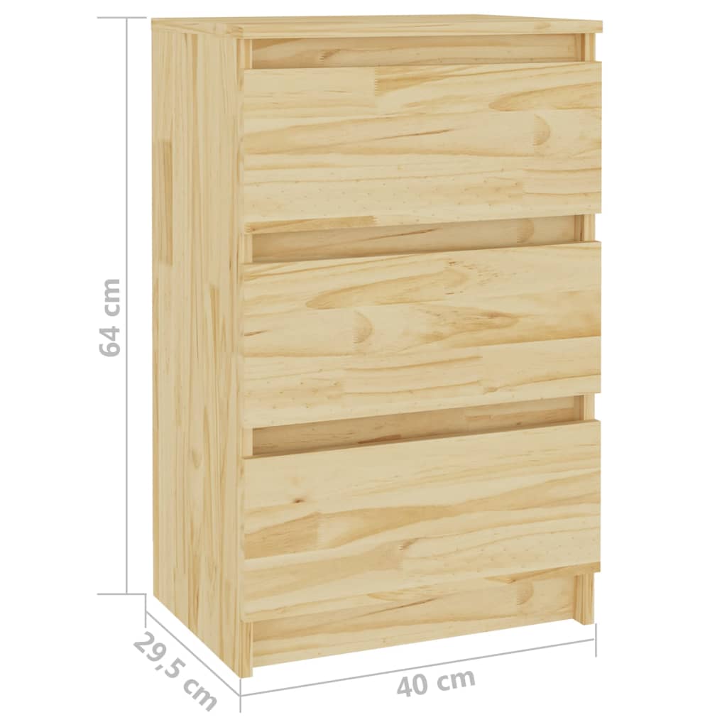 Nattbord 2 stk 40x29,5x64 cm heltre furu