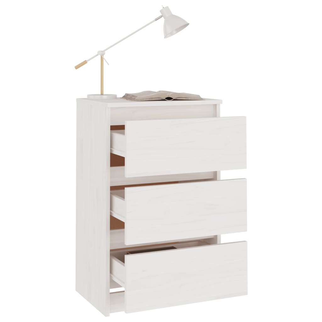 Nattbord 2 stk 40x29,5x64 cm heltre furu hvit