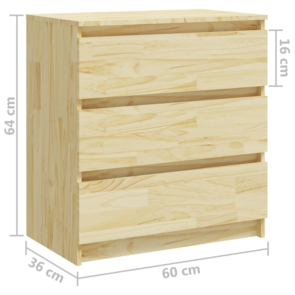 Nattbord 60x36x64 cm heltre furu