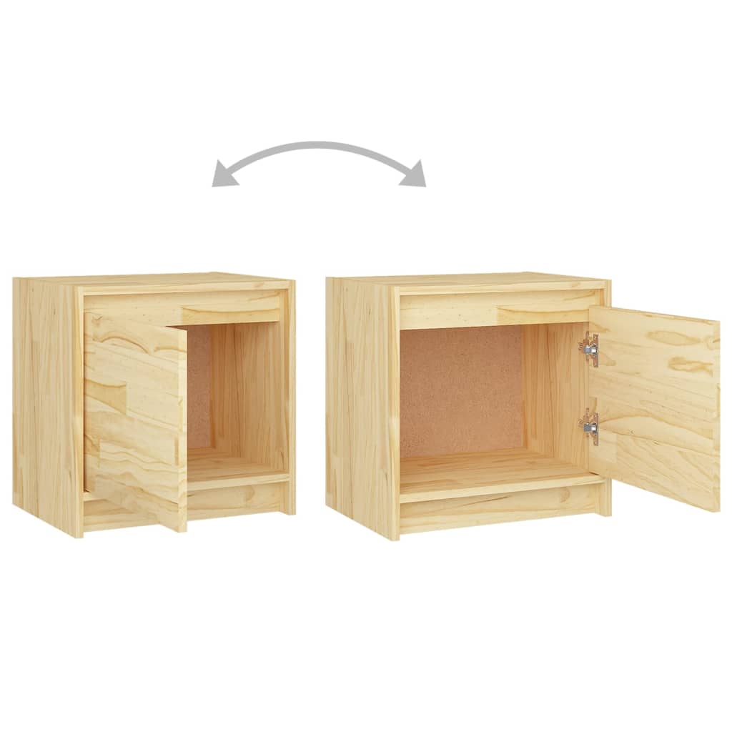 Nattbord 2 stk 40x30,5x40 cm heltre furu