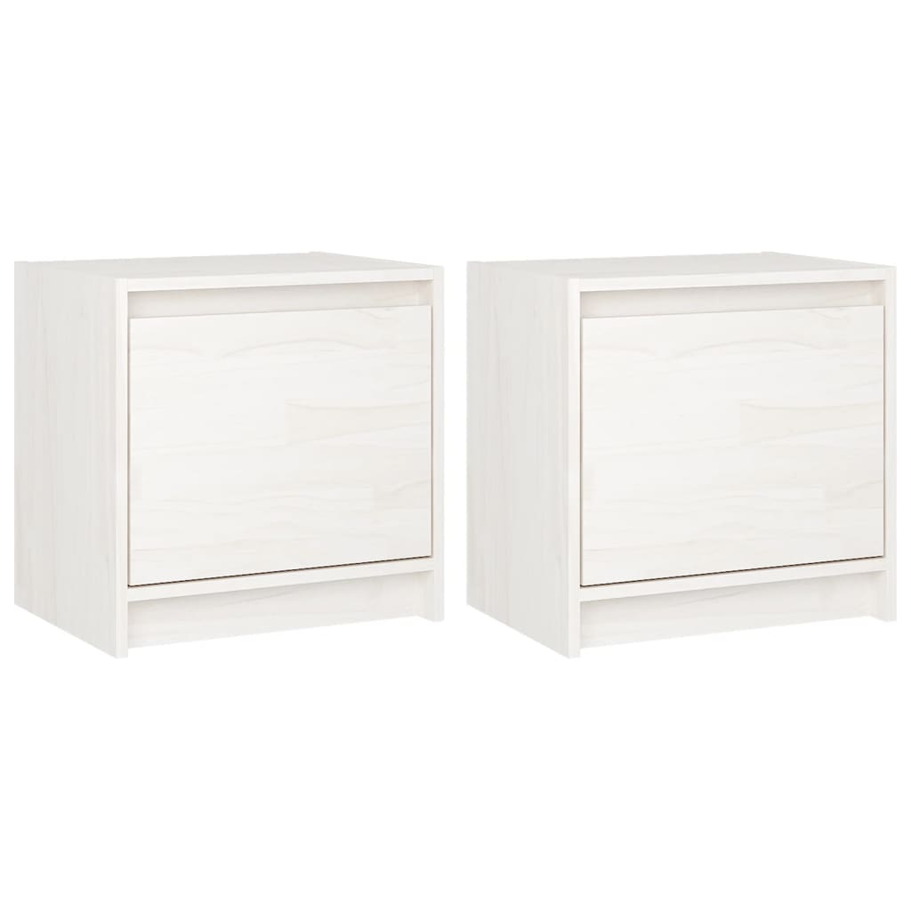 Nattbord 2 stk 40x30,5x40 cm heltre furu hvit