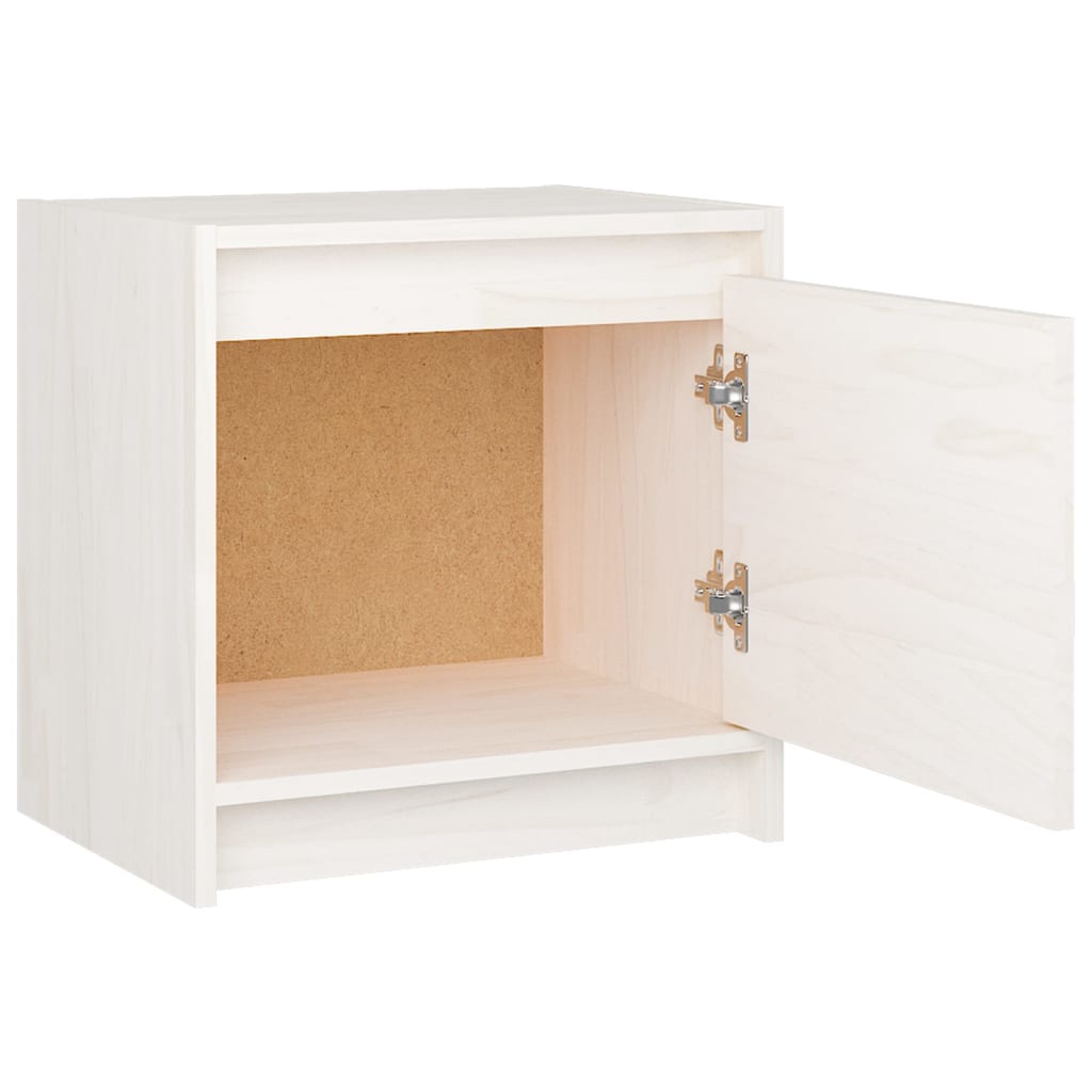 Nattbord 2 stk 40x30,5x40 cm heltre furu hvit