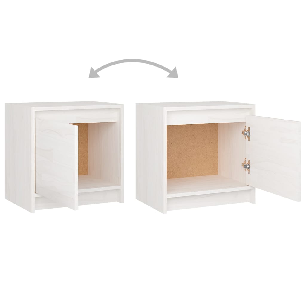 Nattbord 2 stk 40x30,5x40 cm heltre furu hvit