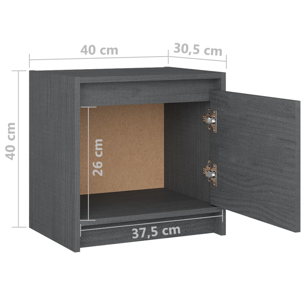 Nattbord 2 stk 40x30,5x40 cm heltre furu