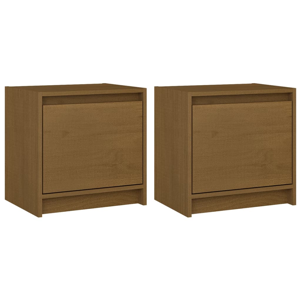 Nattbord 2 stk 40x30,5x40 cm heltre furu honningbrun